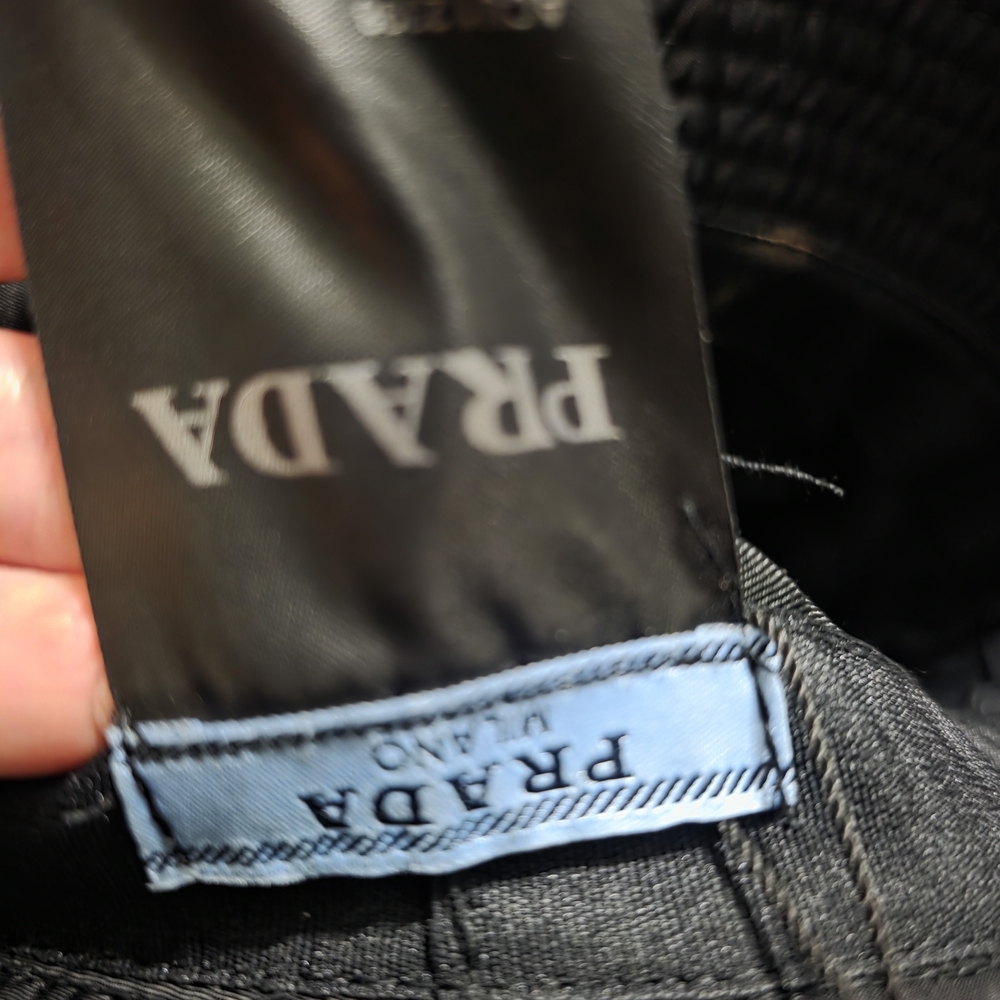 Prada Black Logo Triangle Bucket Hat - Picture 8 of 10